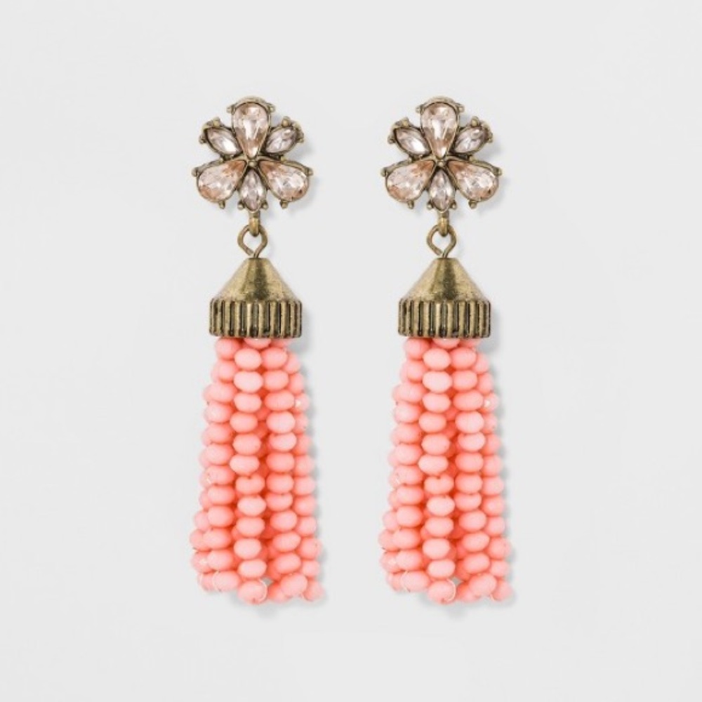 🆕Sugarfix by BaubleBar Pink Bead Tassel Earrings